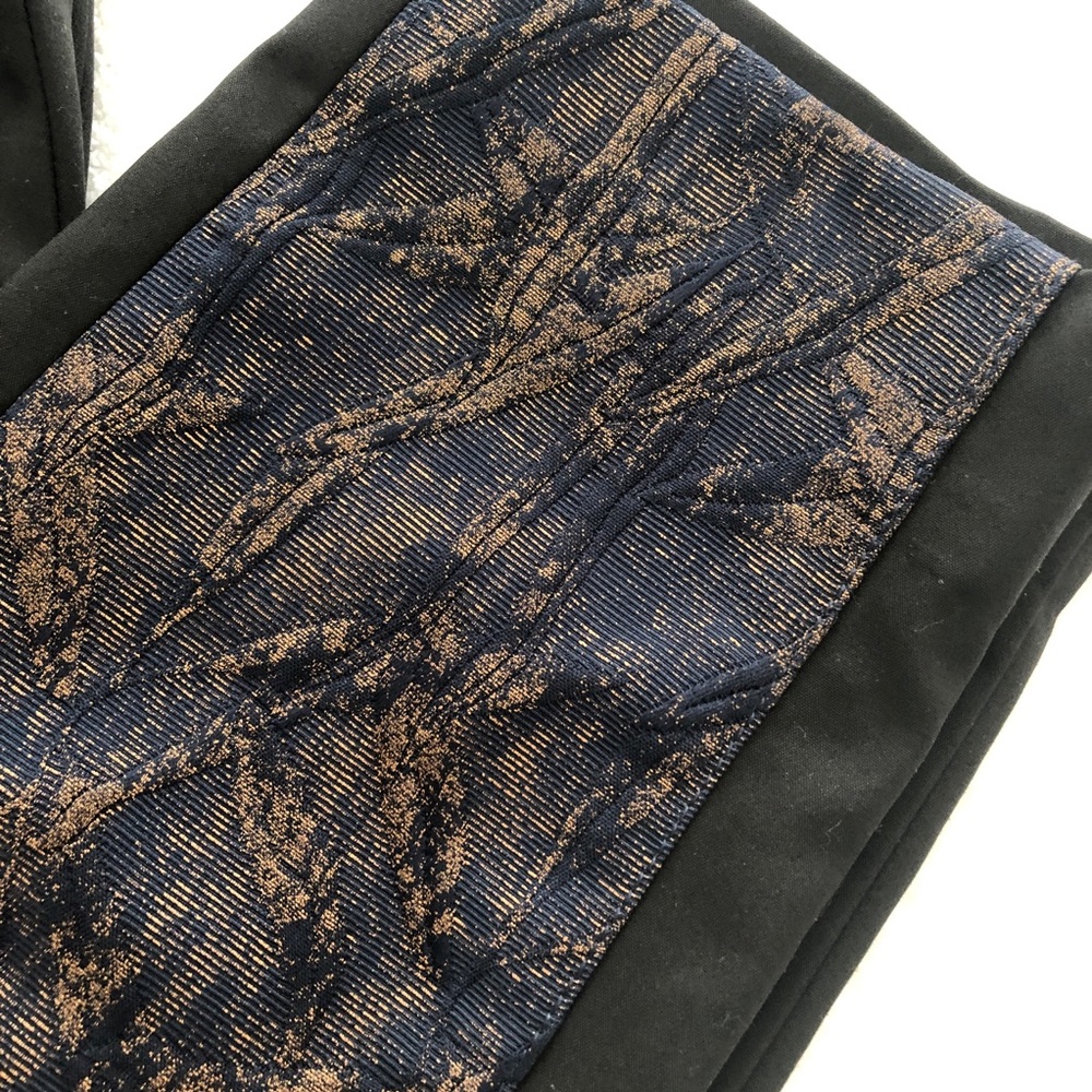 Cartonnier Anthropologie Charlie Brushstroke Trousers  Black Blue Crop Size 6 - Picture 6 of 10